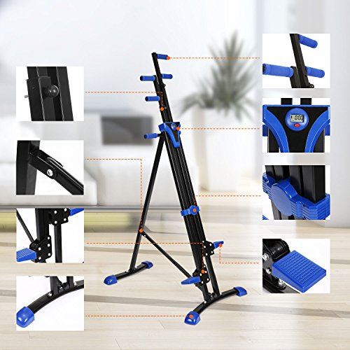 Plohee Vertical Climber Machine Home Gym Exercise Folding Climbing Machine Fitness Stepper (Black)