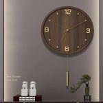 Living room household fashion solid wood pure copper wall clock