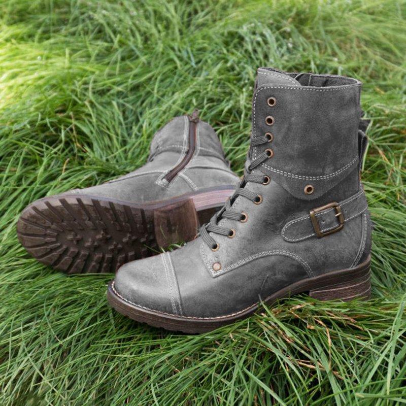 Women Comfortable Outdoor Boots Casual Zipper Boots