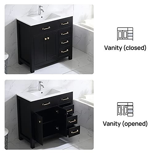 Sink Combo Cabinet Undermount Ceramic Vessel Sink Chrome