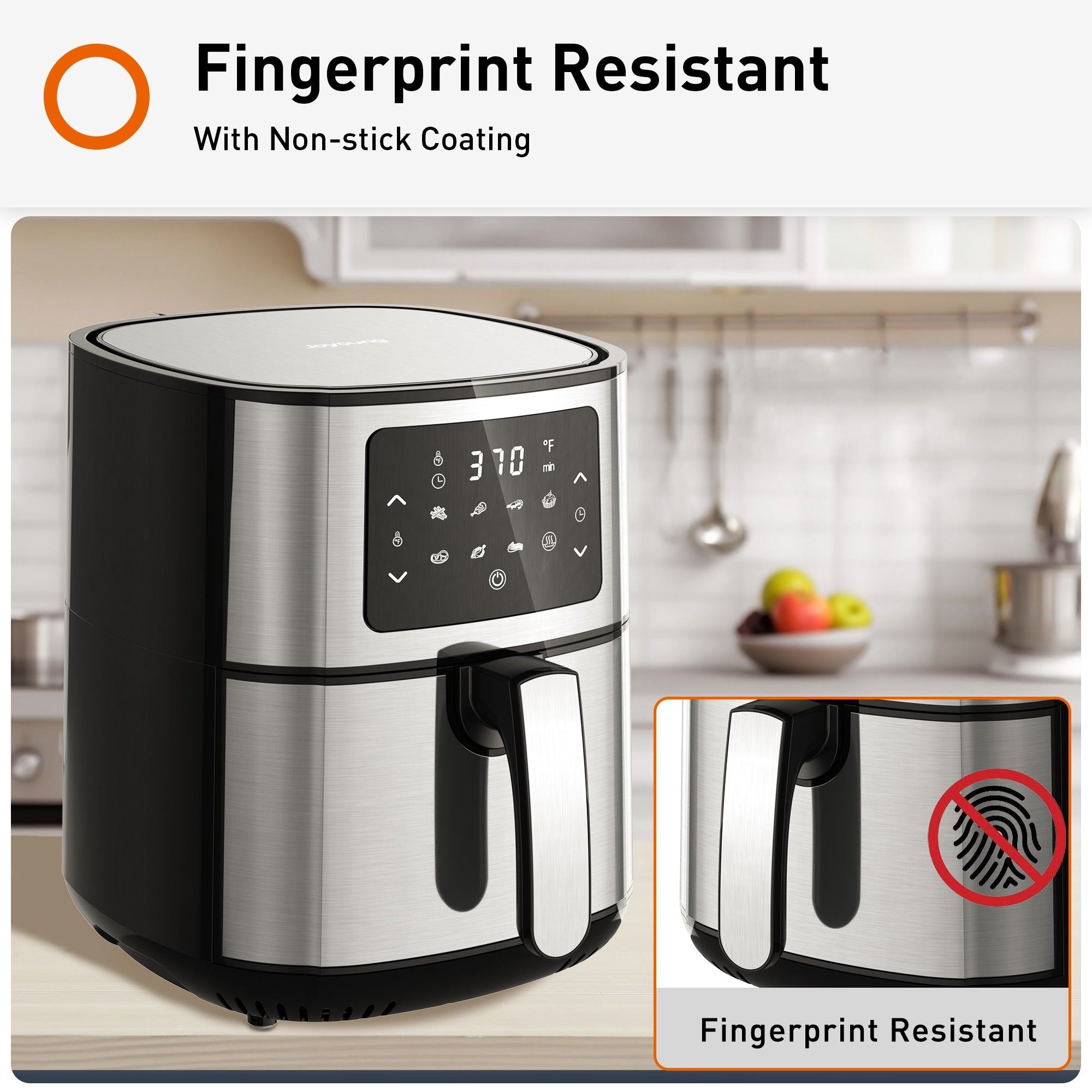 5.8Qt Big Capacity Air Fryer Toaster Oven, 8 Presets with AirFryer Cookbook, 1400W, LED Digital Screen,