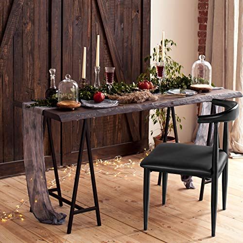 Dining Chairs Armless with Backrest Modern Kitchen Chairs Metal Legs