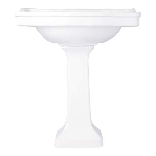 Vitreous China Pedestal Sink with 3 Faucet Holes at 8′′ Centers