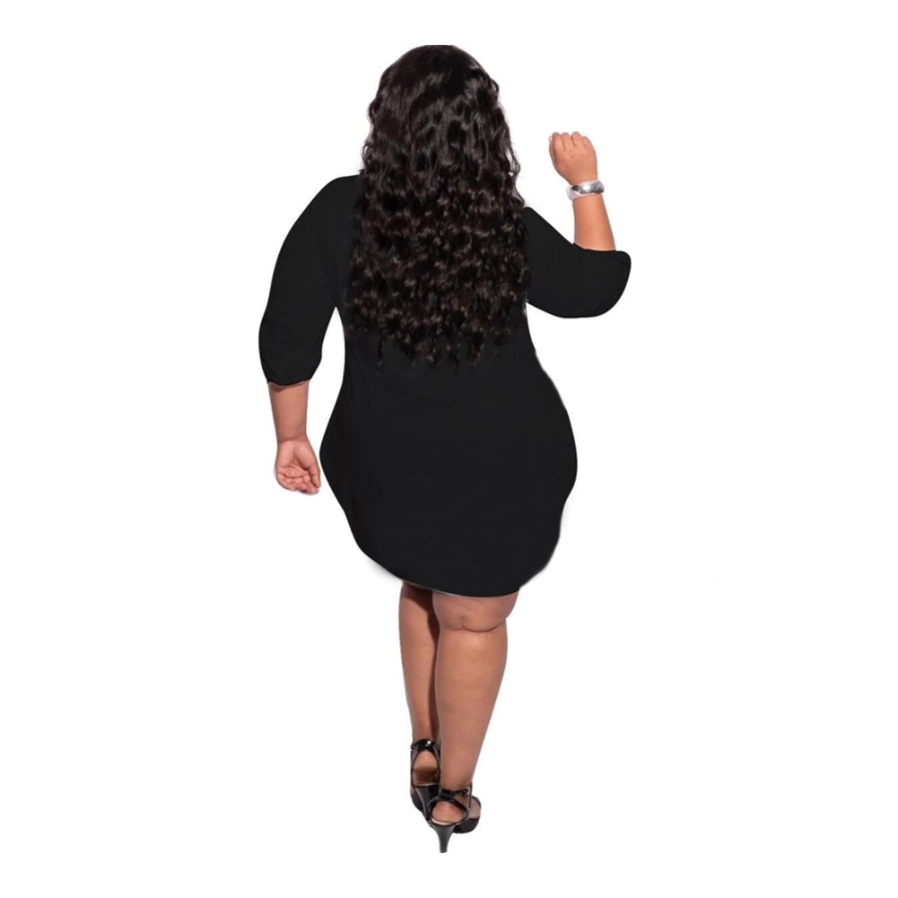 Plus Size Summer Plain Short Dress