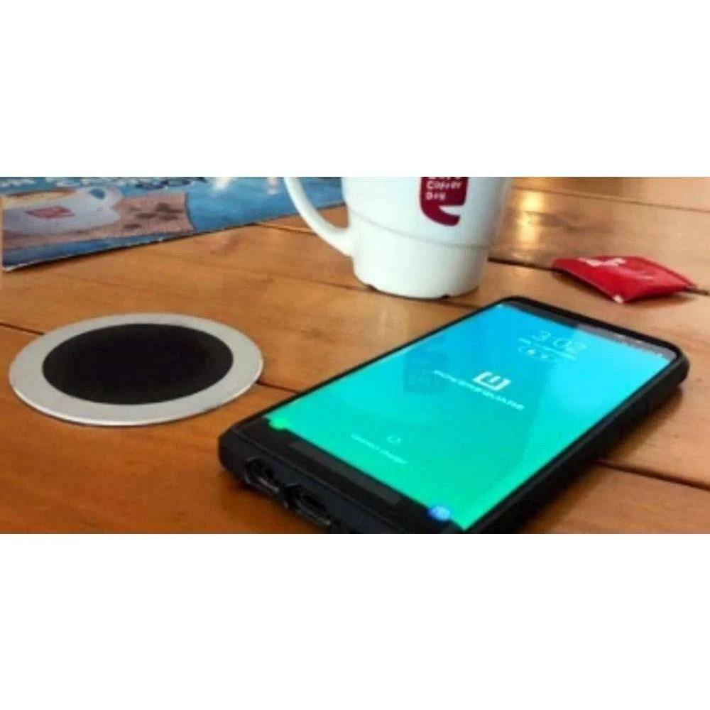 Qi-NOW Flush Mount Embedded Wireless Charger Thru Table or Countertop