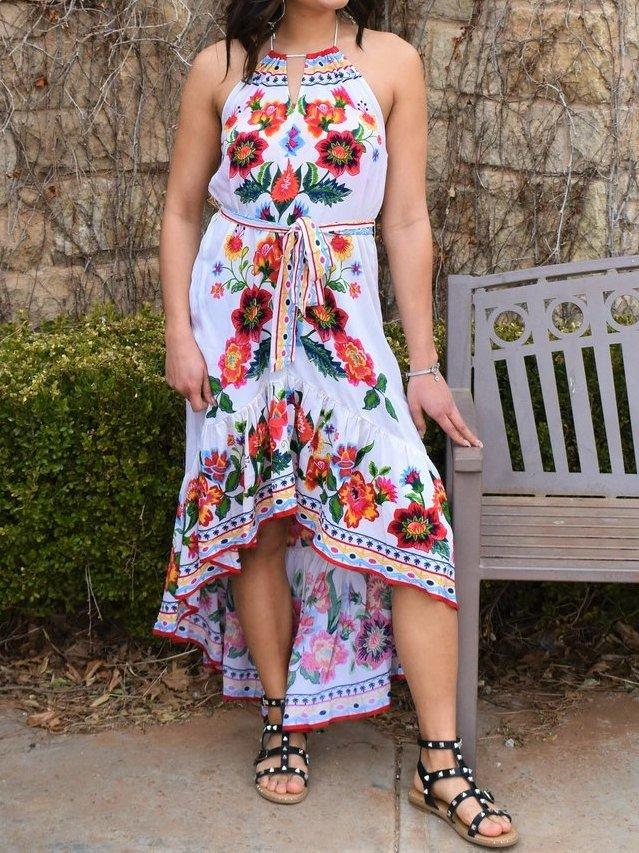 Vintage Sleeveless Color-Block Dresses