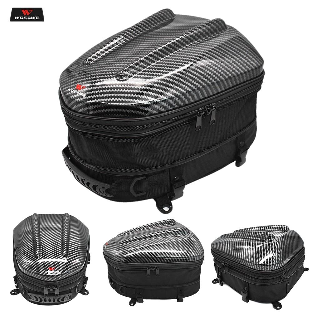 WOSAWE 18-24LWaterproof Motorcycle Tail Bag Multi-functional Durable Rear Seat Bag Helmet Bag
