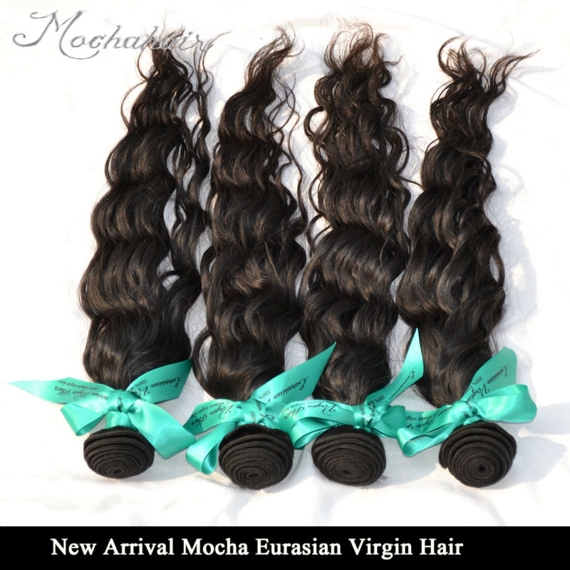 New Arrival Mocha hair 4pcs/lot  8A Grade Eurasian Hair Extension Natural wave Wholesale Natural Col