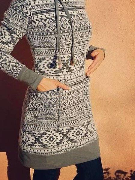 Casual Turtleneck Long Sleeve Cotton Sweatshirt