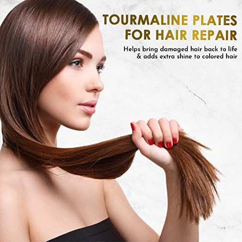 Infrared Flat Iron with Digital Temperature Control Smooths, Styles All Hair