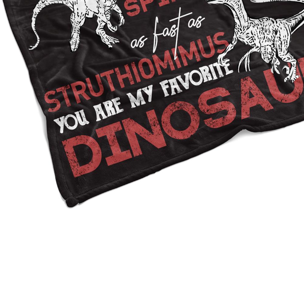 Personalized Name Cozy Plush Fleece Blankets for Dinosaur Lovers