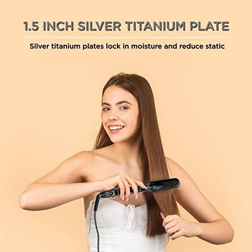 Classic Silver Titanium Flat Iron, 1.5 Inch