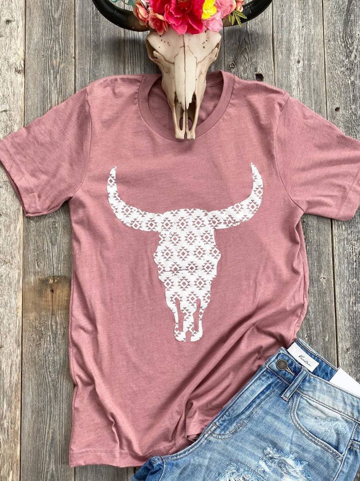 Graphic Crew Neck Printed Short Sleeve  Tops