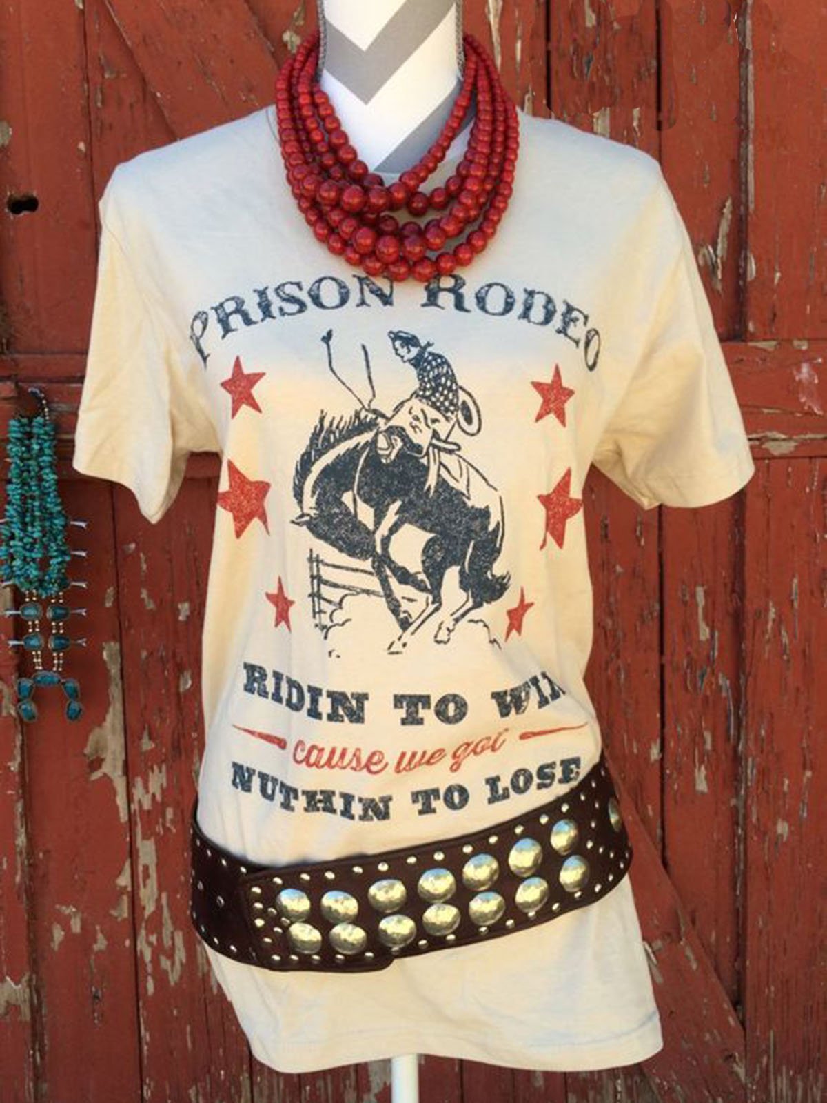 Printed Vintage  Crew Neck Shirts & Tops