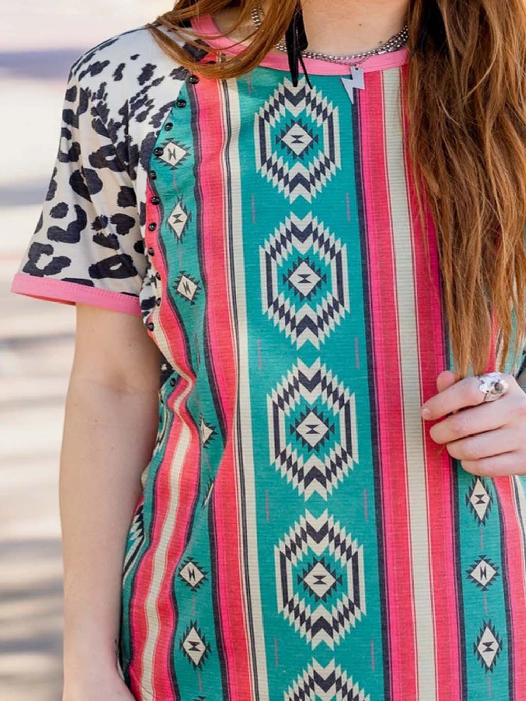 Short Sleeve Shift Cotton-Blend Shirts & Tops