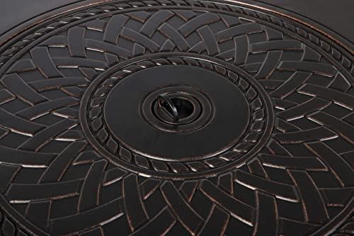 Fire Sense 62988 Wagner Aluminum Round LPG Fire 25000 BTU Pit Table �C Antique Bronze Finish