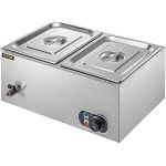2-Pan Commercial Food Warmer 1200W Electric Countertop Steam Table