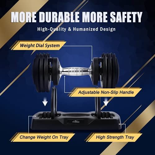 FLYBIRD Adjustable Dumbbell,25 lb Single Dumbbell with Anti-Slip Metal Handle