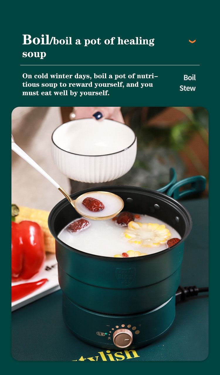 110V Multicooker Electric Skillet Fry Stew Soup Pot Multifunctional Rice Steamer Hot Pot Detachable