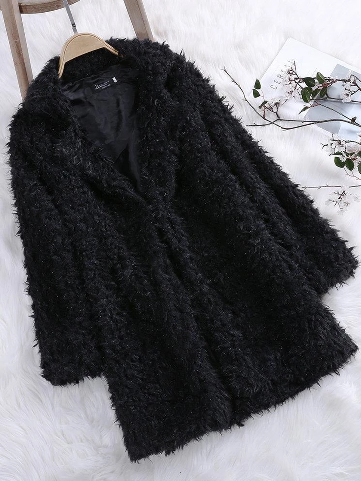 Solid Long Sleeve Shawl Collar Outerwear