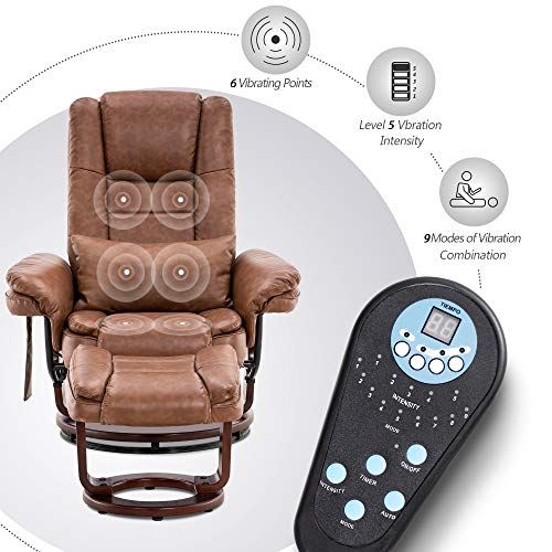 Recliner with Ottoman Chair Accent Recliner Chair with Vibration Massage