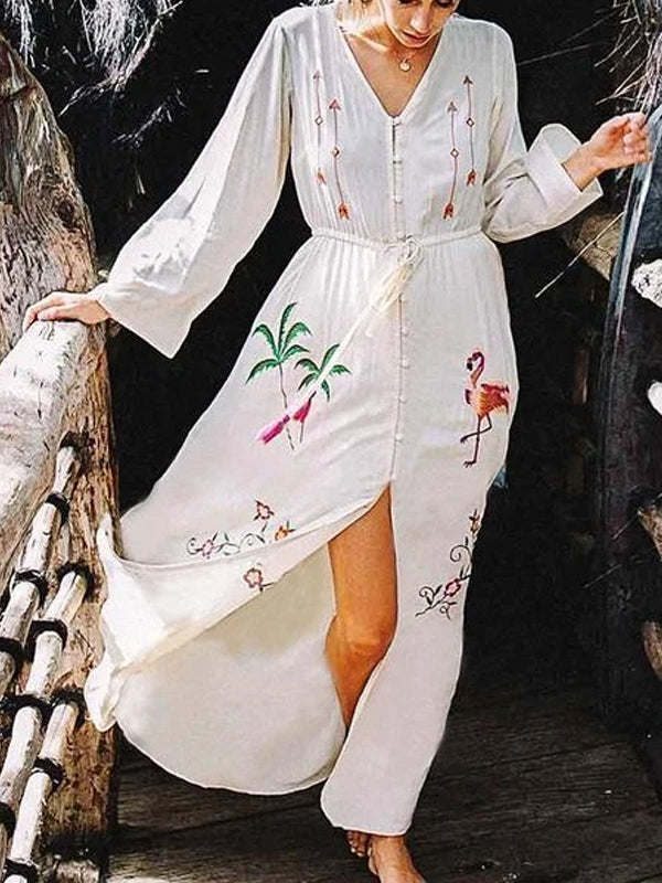 Fashion Inwrought Long Sleeve Cardigan Dresses