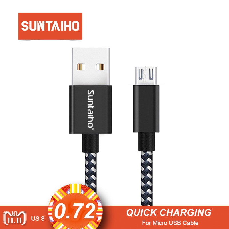Micro USB Cable,Suntaiho 5V2.4A Nylon Braided Fast Charging Mobile Phone USB Charger Cable for Samsung/xiaomi/LG/Huawei/Meizu