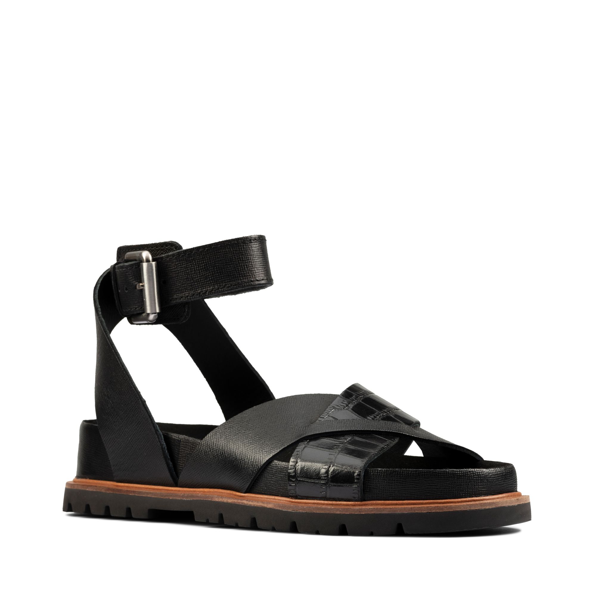 Women Sandals Orianna Cross Black Combi Lea