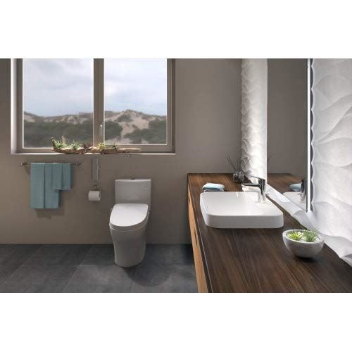 TOTO MW4463056CEMG#01 WASHLET+ Aquia IV Two-Piece Elongated Dual Flush 1.28 and 0.8 GPF Toiletwith S550e Electric Bidet Seat, Cotton White