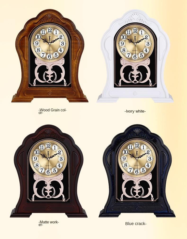 European Style Retro Living Room Household Clock With Solid Wood Clock