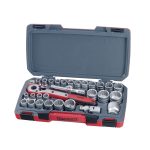 Teng Tools – 30 Piece 1/2′′ Drive 12 Point Metric and SAE Socket Set – TEN-O-T1230