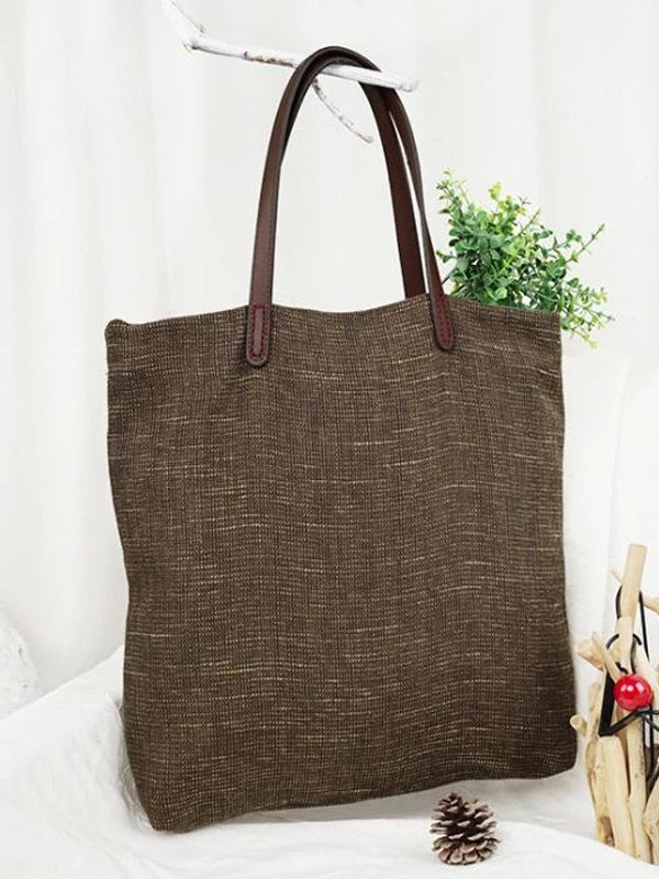 4 Colors Simple Literature Linen Shoulder Bag