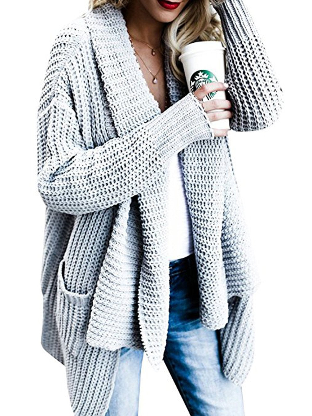 Apricot Casual Pockets Polyester Sweater