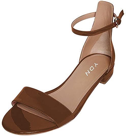 YDN Womens Chic Block Low Heel Sandals