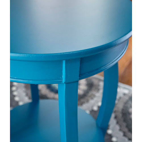 Powell Black Round Table with Shelf