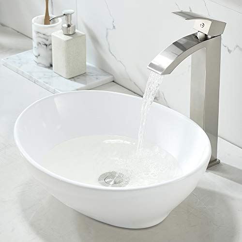 Bathroom Sink 16��� x 13��� Oval White Ceramic Vessel Sink Modern Egg Shape