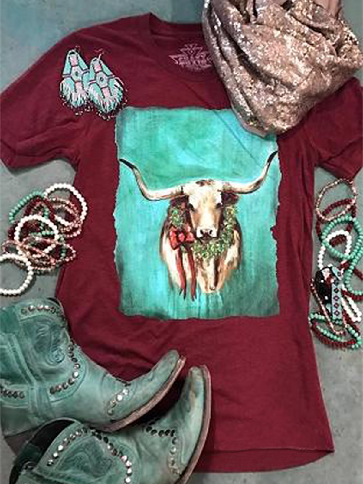 Short Sleeve Crew Neck Casual Animal Shirts & Tops