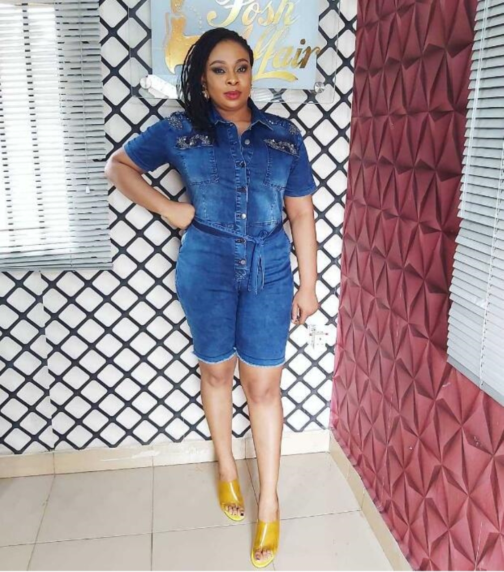 Plus Size African Blue Denim Rompers