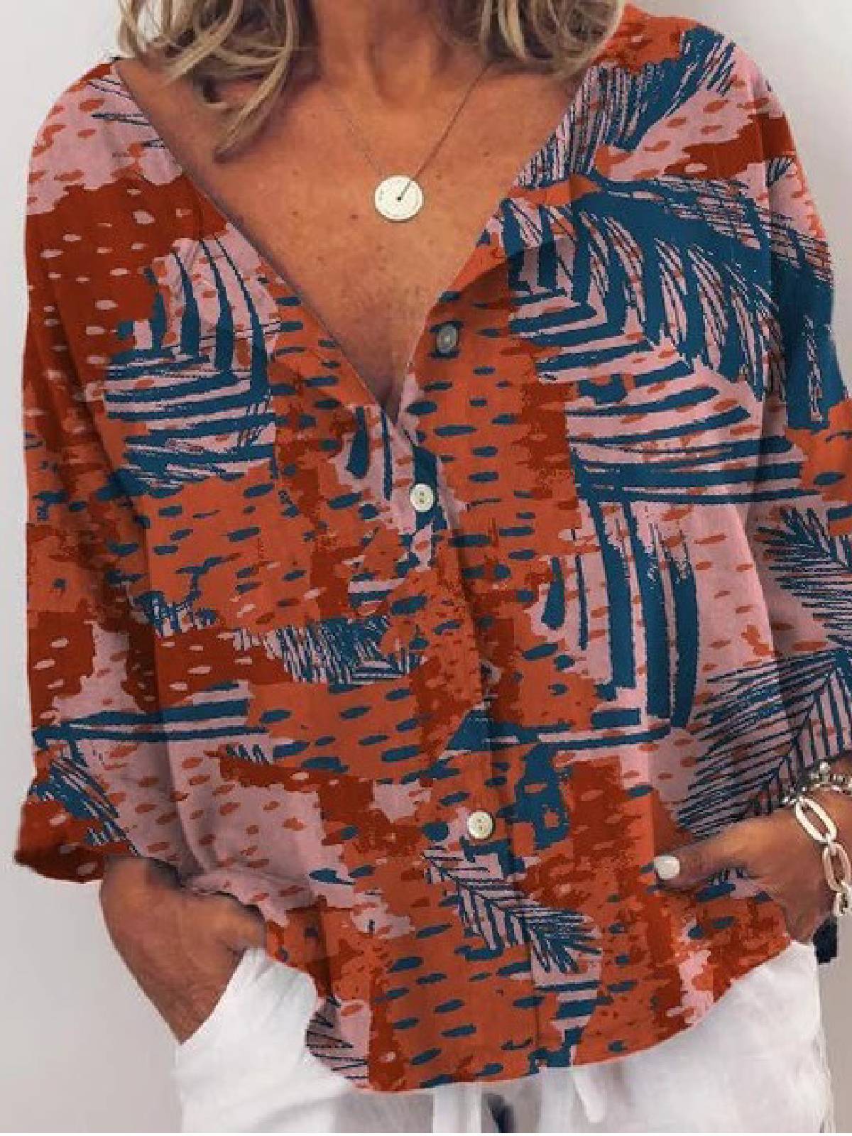 Printed Casual Shirts & Tops Plus Size