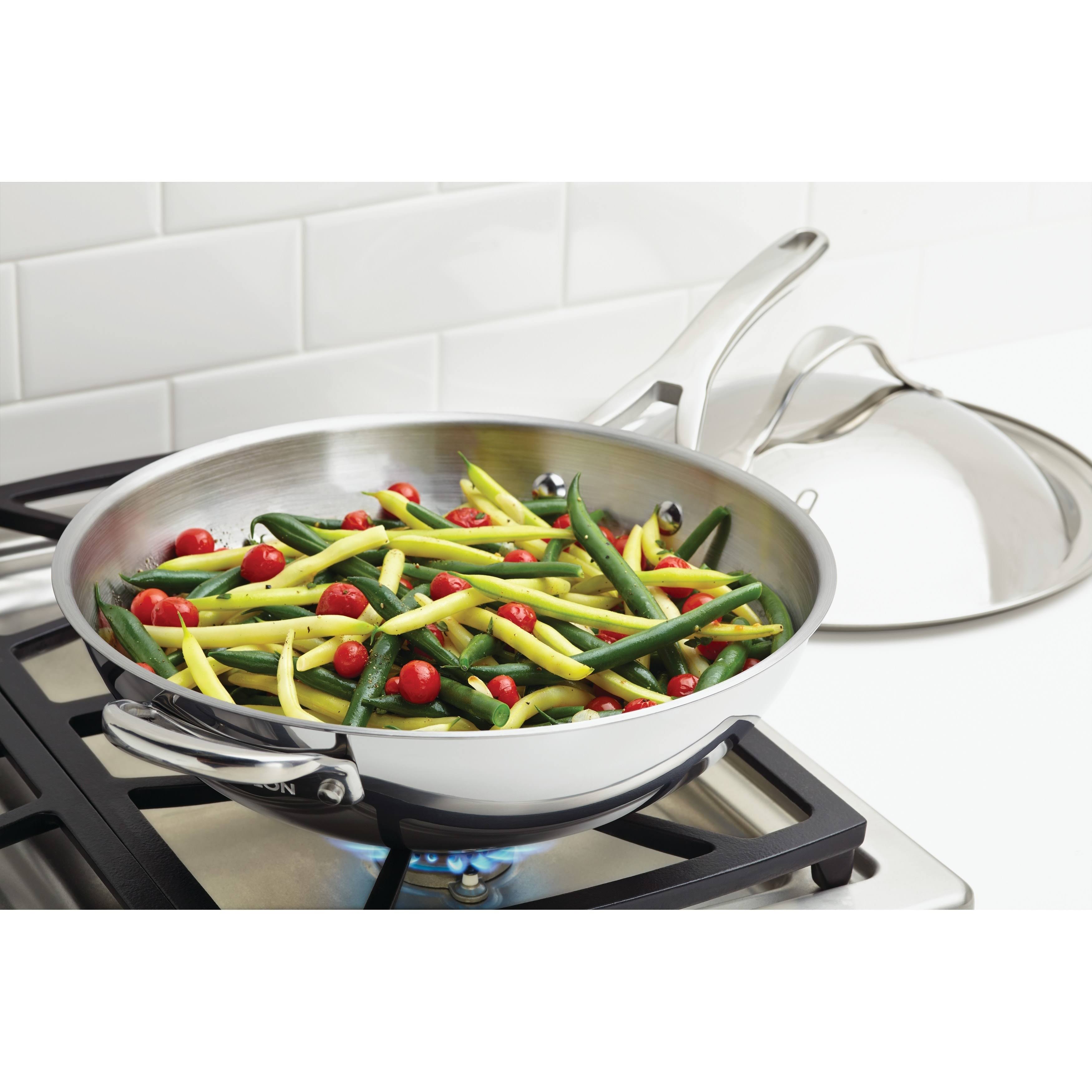 Anolon Nouvelle Copper 12x22 Stainless Steel Covered Stir Fry with Helper Handle