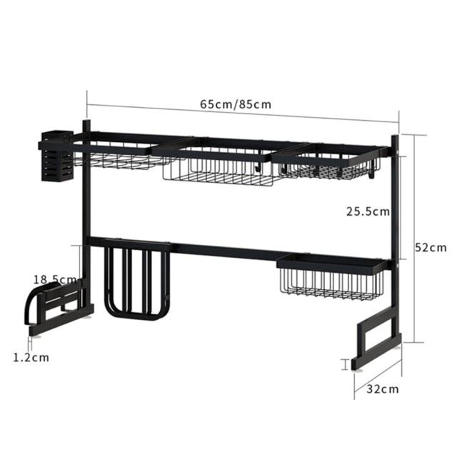 Over the Sink Stainless Steel Dish Rack Kitchen Dish Drainer