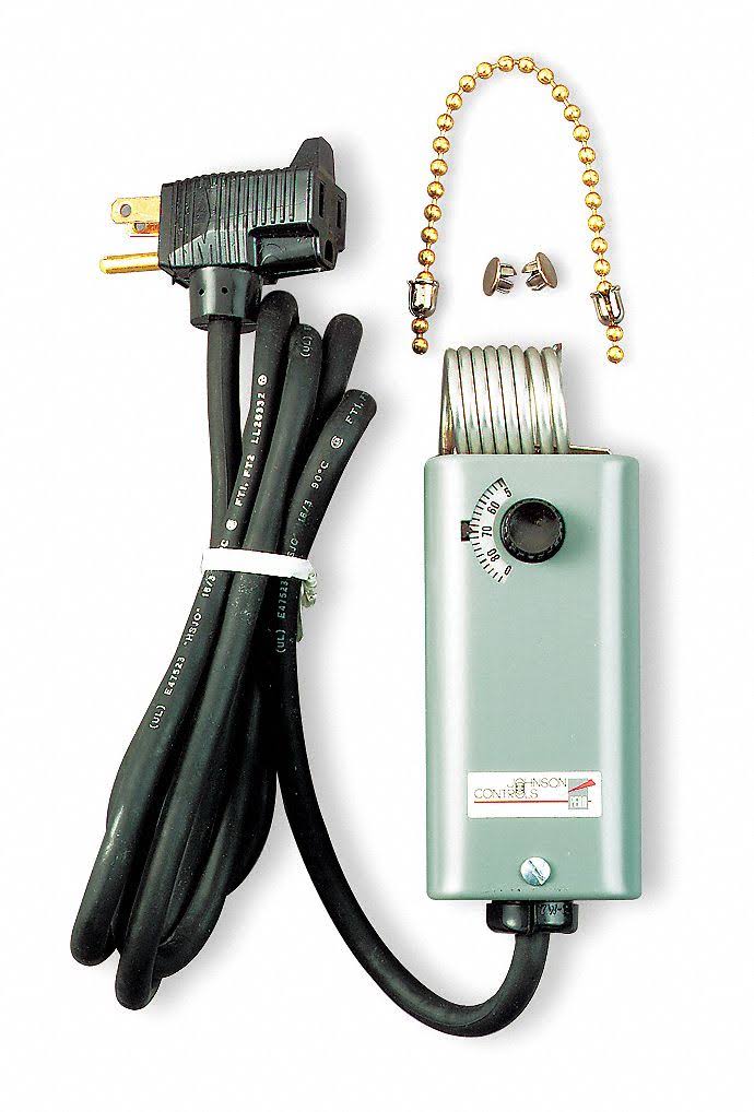 Johnson Controls - A19BAG-1E - Portable Thermostat, 35 to 95F, 120VAC