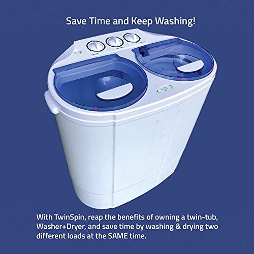 Tub Washing Machine w/Wash and Spin Cycle, Built-in Gravity Drain, 13lbs