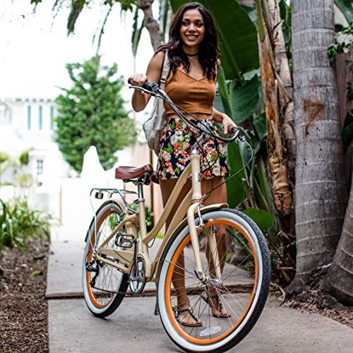 Women’s 7-Speed Step-Through Hybrid Cruiser Bicycle