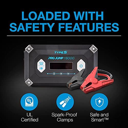 12V 9.0L Battery Jump Starter with 18,000 mAh Power Bank