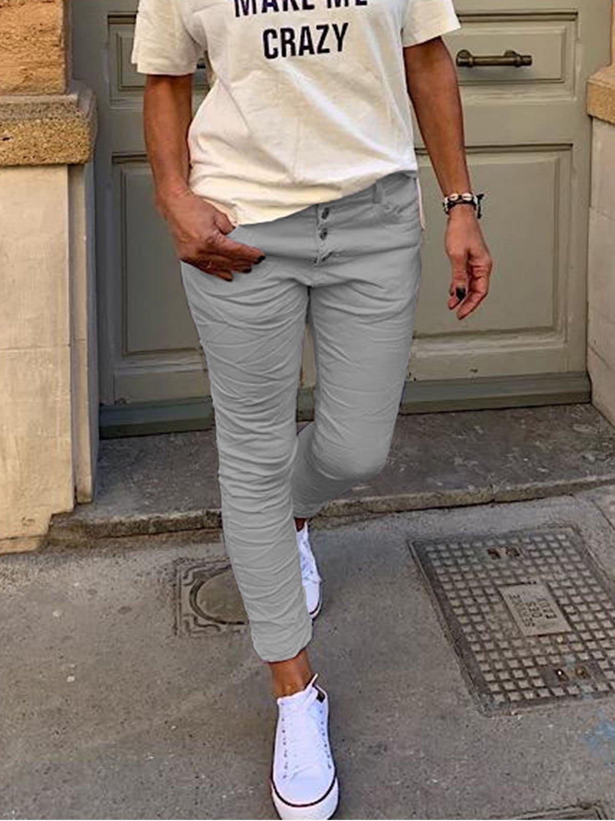 Solid Cotton Pants