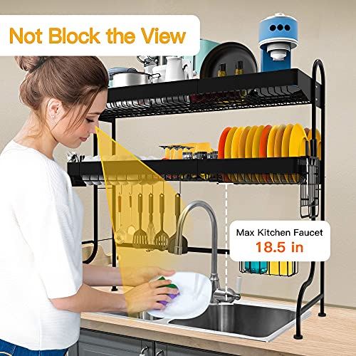 Dish Drying Rack Over Sink Adjustable(24.4���-37���), ULG 3 Tier Stainless Steel