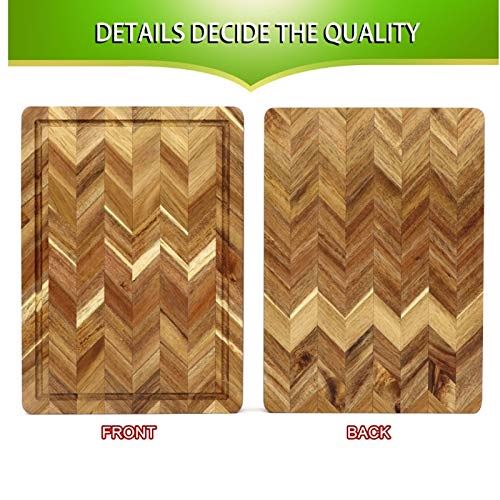 Groove Rectangle End Grain Chopping Serving Boards Wood Kitchen Cutting Board