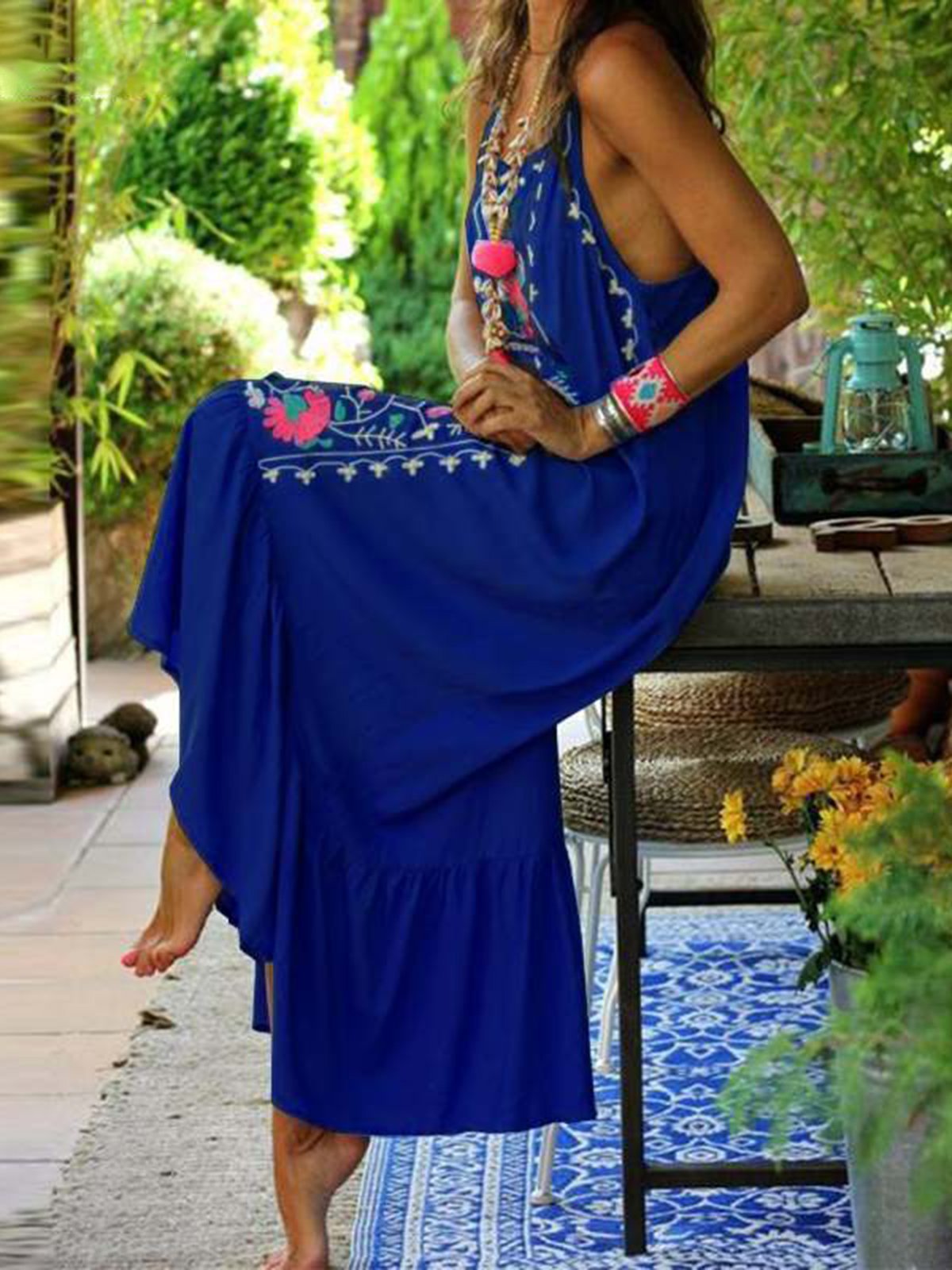 Sleeveless Holiday V Neck Maxi Dresses