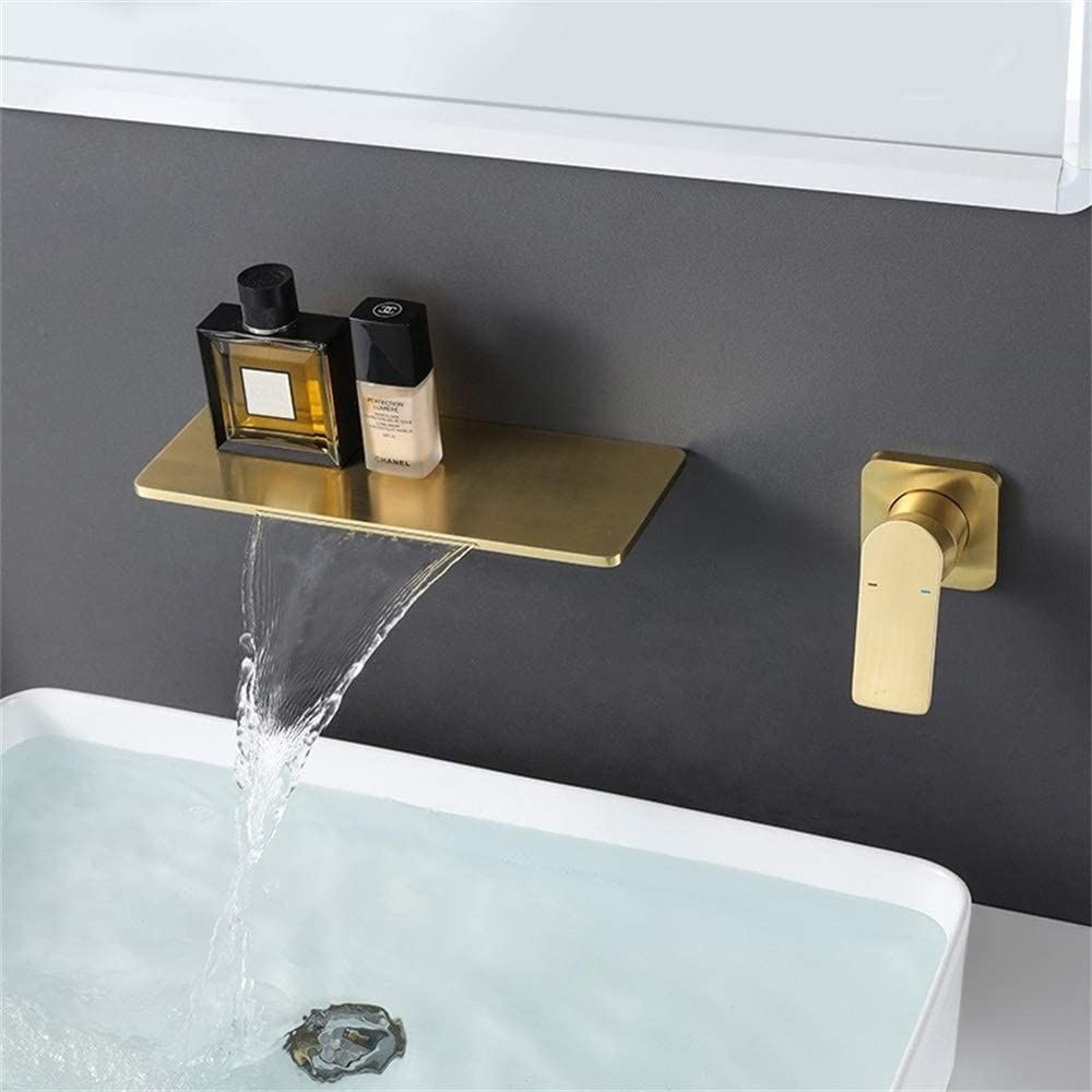 Waterfall Wall Mounted Bathroom Sink Faucet